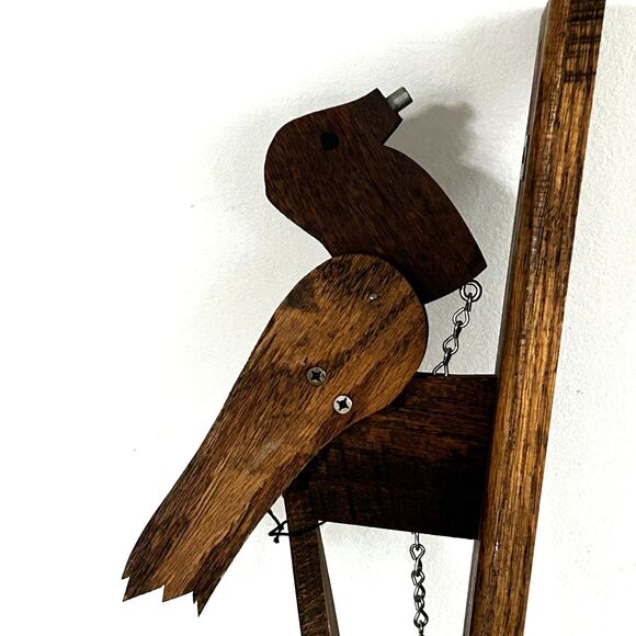 Vintage 1987 Handmade Woodpecker Wood Door Knocker Wall Art Ron Gerstenmaier - Picture 2 of 10